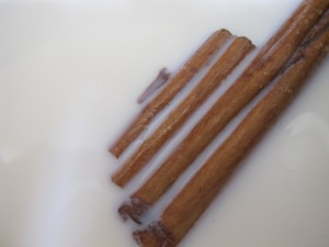 milk & cinnamon sticks in the pan 18-4-14
