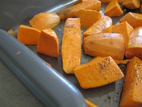 sweet potatoes - ready to go into oven