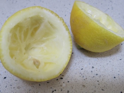 lemons, squeezed