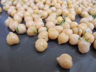 chickpeas, ready to go into the oven